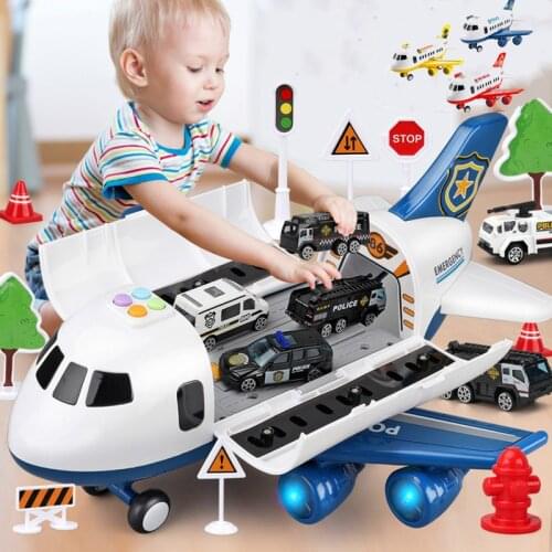 2021 Music Story Simulation Track Inertia Childrens Toy Aircraft Large Size Passenger Plane Kids Airliner Toy Car