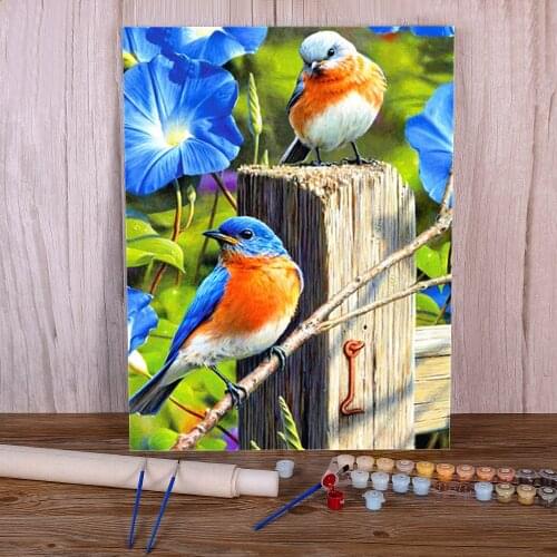 Bird Animal Painting By Numbers Set Oil Paints 50*70 Boards By Numbers Handmade For Kids For Drawing Handicraft