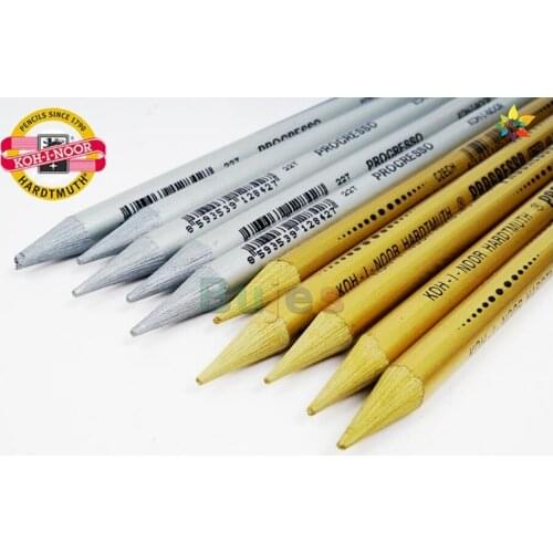 KOH-I-NOOR woodless colored sticks Pencil 8750 Gold Silver Color Pencil Painting Coloring pencil Set Artist Office school supply