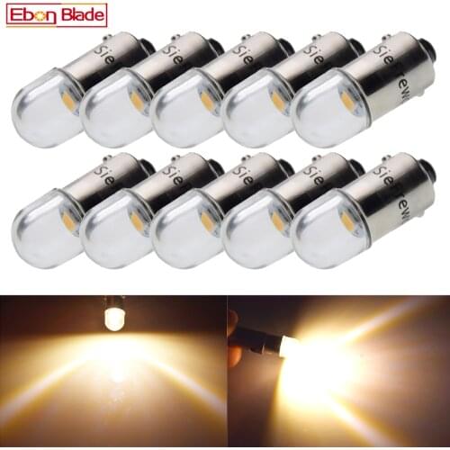 10X BA9S T4W BAX9S BAY9S BAW9S LED Lights Bulb For Auto Interior Dome Map Reading Light Side Marker Lamp Warm White 6V 12V 24V