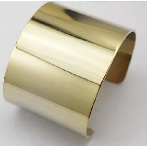 Fashion Yellow Gold Color wide cuff Bangle Bracelet Stainless Steel Bracelet Bangles Europe and American concise