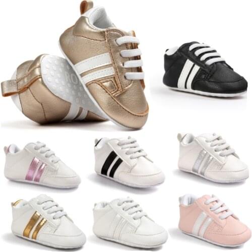 Baby Boy Girl Moccasins Shoes Infant PU Leather First Walkers Non-slip Soft Newborn Sneakers Sport Crib Baby Shoes Boys Footwear