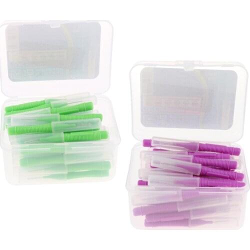 Lot 80Pieces Soft Interdental Brushes Toothpick Tooth Brush Purple+Green