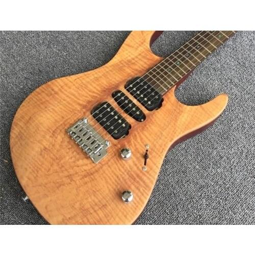 Customized electric guitar with rosewood fingerboard,own logo!own body and headstock shape!2 posts bridge.bottom truss rod