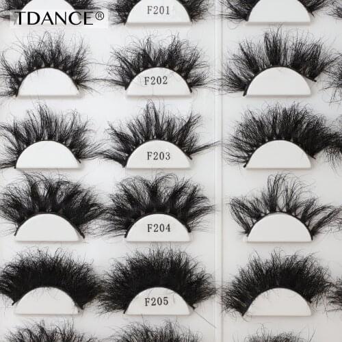 TDANCE Mink Eyelashes 25mm Lashes 1 Pair Fluffy Messy 3D False Eyelash Long Thick Natural Lashes Wholesale Makeup Mink Eye Lash