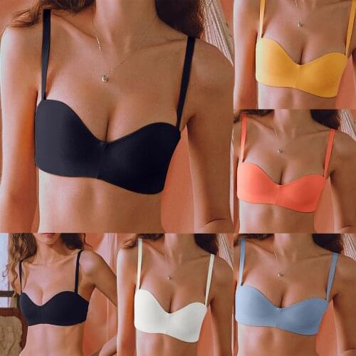 New Women Sexy Wedding Multiway Super Padded Push Up Women Sexy Thin Glossy Back Exposed Removable Shoulder Straps Bra Underwear