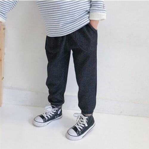New Girls Winter Jeans Baby Autumn Thicken Denim Jeans Kids Elastic Waist Jeans Girls Trousers Child Plus Velvet Warm Pants