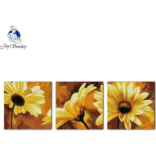 Joy Sunday flower style African daisy hand embroidery design cross stitch patterns for home ornament