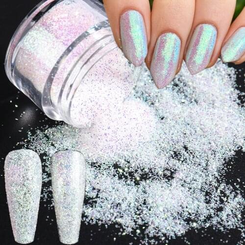 Mermaid Nail Glitter Holographic Sequins For Nail Sparkle Nail Powder Pigment Gradient Dipping Dust For Manicure Decor CH1851