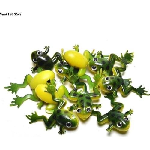 10 Pcs/lot Fishing Lures Soft Ray Frog Bait 3D Eyes Wobbler Multicolor Artificial Frog Lure Bait Fishing Tools