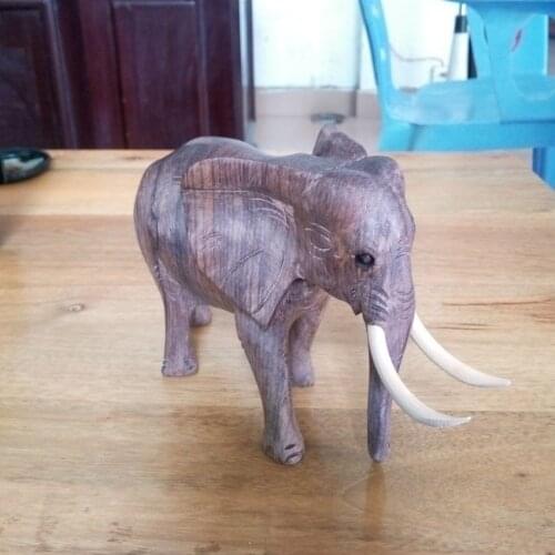 Wood carving elephant, Home Furnishing ornaments, Home Furnishing repair jewelry, crafts, gifts(A355)