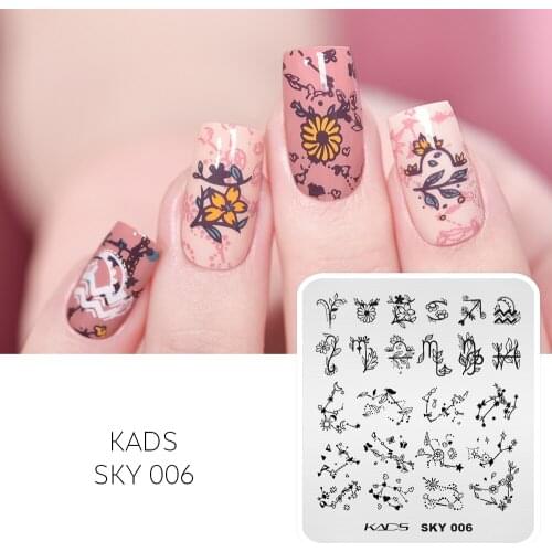 Constellation Theme Nail Stamp Template Flower Pattern Design Nail Art Stamping Plate DIY Nail Decoration Printing Stencil Tool