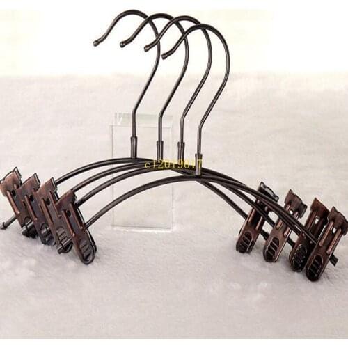 Vintage Kids Clothes Clamp Hanger Metal Children Trousers Rack Round Hanging Clothing Store Display Antislip