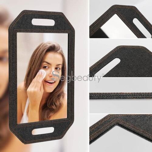 Segbeauty Double Handled Mirror Black Salon Hairdressing Mirror Barber Denim Cushion Mirror Station