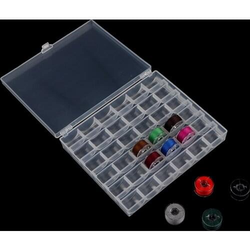 1pc 36 Spools Empty Bobbins Sewing Accessories Sewing Machine Bobbin Case Knitting Needle Organizer Storage Plastic Box
