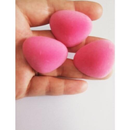 10pcs 37mm pink flocking Triangular safety toy nose & washer for diy doll findings--size option