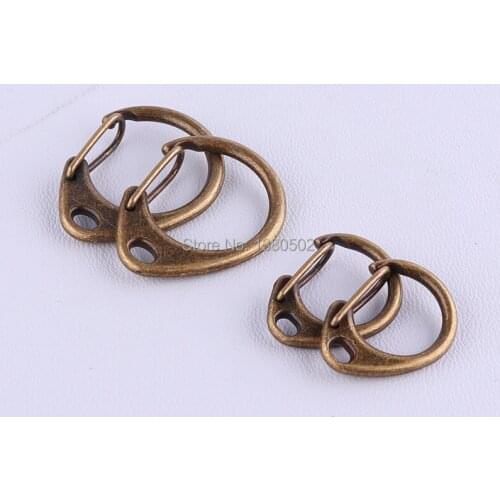 10pcs bronze color D shape metal buckle hook for larnyard carabiner key ring for hardware accessories