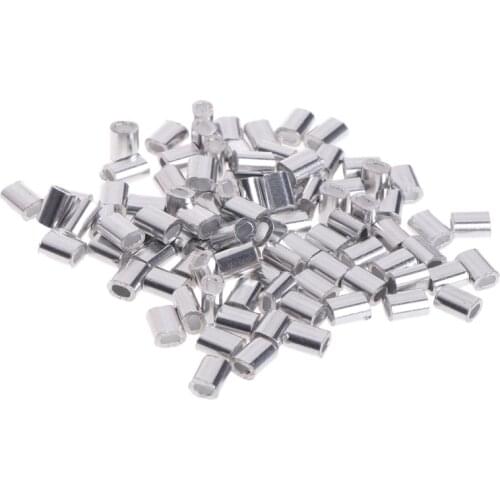 100 Pcs/bag Fishing Double Tube Copper Line Sleeves Connector Crimp 0.8/1/1.2/1.5mm