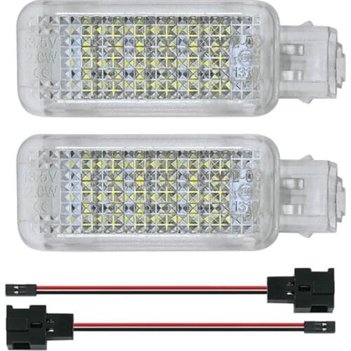 2Pcs LED Courtesy Door Lamp Welcome Light For Audi A2 A3/S3 A4/S4 A5/S5 A6 A7 A8 RS4 RS6 Q5 Q7 TT/TTS