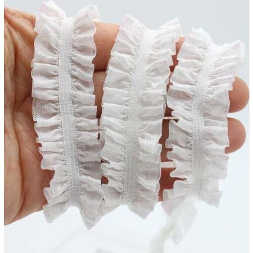 20mm Ruffle falbala stretch ribbon elastic flouncing band skirt hair garment accessories