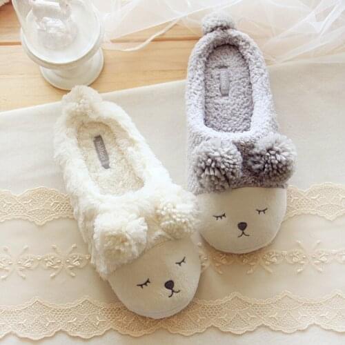 2020 Fashion Plush Women Indoor Slippers Warm Soft White Grey Indoor/Home Female Slippers Shoes Plus Size Autumn Winter