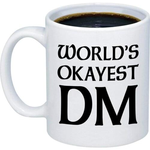 2020 Dungeon Master Gifts Mug Worlds Okayest DM Coffee Mug 11oz White Ceramic Creative Cup Drop Shipping