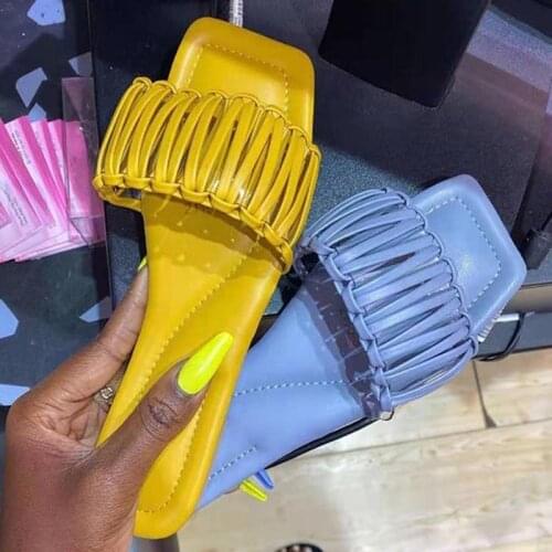 2021 Summer Sandals Woman Fashion Weave Flat Women Shoes Roman Style Women Sandals Student Home Casual Slippers Lady Footwear