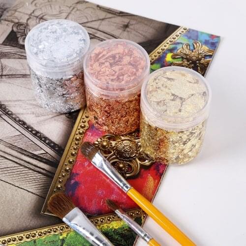 3 Box of Gilding Flakes Sparkly Metallic Leaf DIY Nails Goldleaf Photo Frame Jewelry Making Painting Arts Crafts Home Decoration
