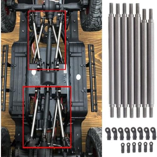 7pcs Front Rear M4 Suspension Links Full Car Connecting Rod Kit For Redcat GEN8 ( 6mm Stainless Steel ) RC Car DIY Repair Parts