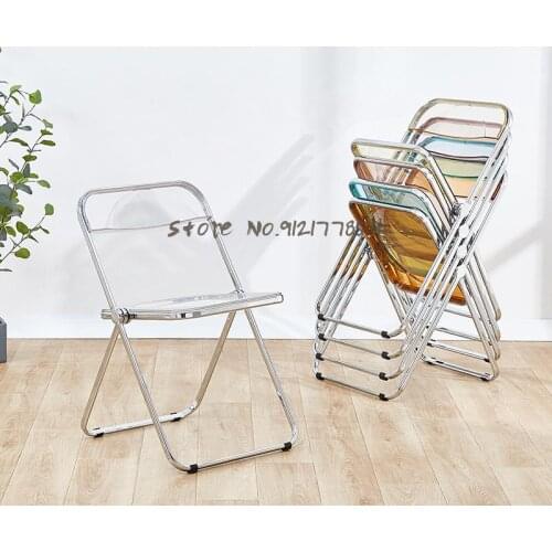 Acrylic Transparent Chair Ins Stool Storage Net Red Photo Chair Crystal Clothing Store Makeup Chair Folding Chair