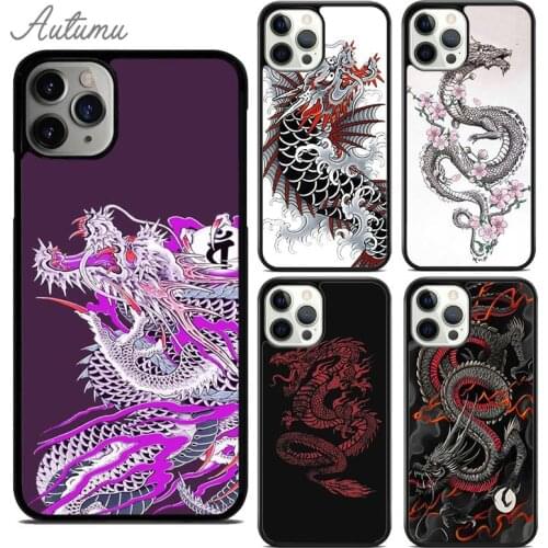 Japanese Dragon Style Phone Case for iPhone 11 12 Pro Max mini X XR XS SE 2020 5 6 7 8 Plus Samsung Galaxy S8 S9 S10 Cover shell