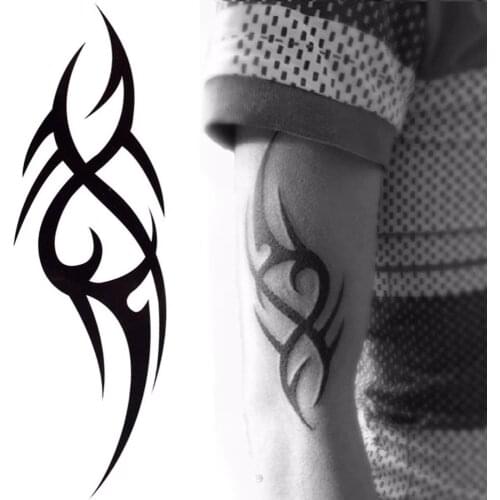 Black Stylish 3D New Mans Half Sleeve Arm Temporary Totem Tattoo Stickers Body Art Tatoos Boys Beauty Tools