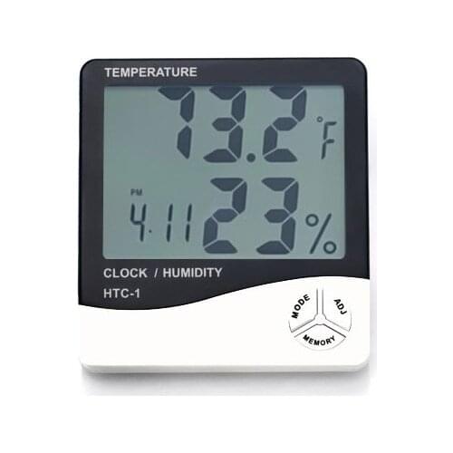 Gomax Digital Thermometer Temperature and Humidity Meter, Office Desk Clock