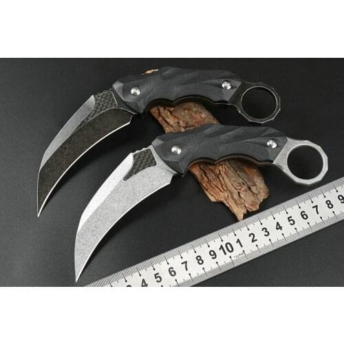 CSGO straight claw knife camping outdoor hunting EDC fixed knife D2 steel rescue tool machete cutting tree jungle fighting knife