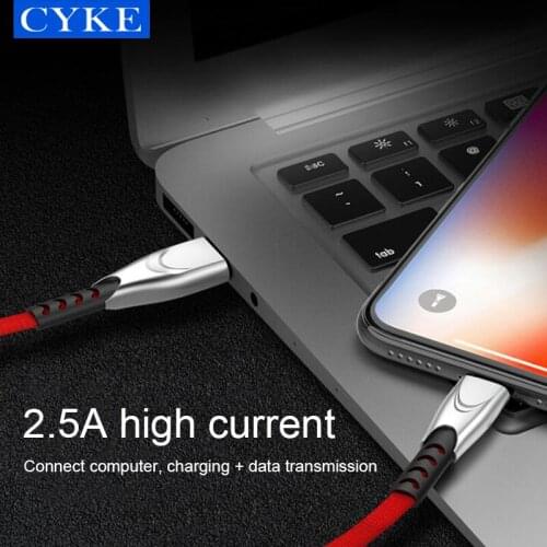 CYKE Android Cable Fast Charging 1M Charging Cables For Cell Phones Cloth Weaving Charging Extension Cable For Smartphone
