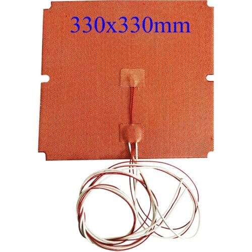 3d Printer Parts High Temperature Flexible Hotbed 330x330mm Silicone Heater Pad 24V/220V/120V for Tronxy X5S 3D Printer HeatBed