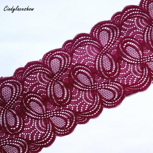 2Yards 16.5cm Width Elastic Lace Fabric Trim Guipure Sewing Lace Trim Ribbon Bra Underwear Garment Dress Accessories Appliques