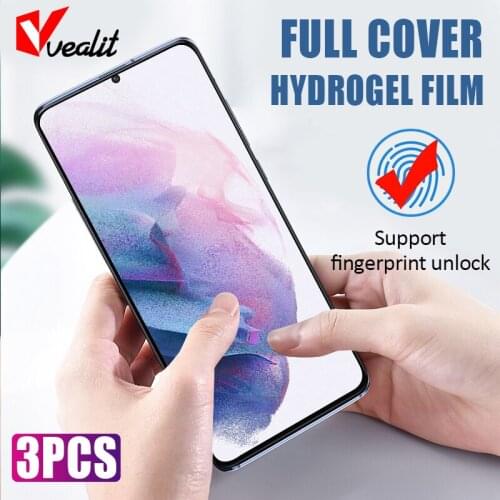 3pcs Hydrogel Film for Samsung Galaxy S21 S20 FE Note 20 Ultra S10E S9 S8 Plus no glass A51 A71 A52 A72 Screen Protector