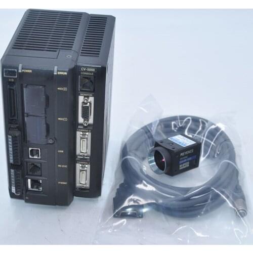 KEYENCE cv-5000 cv-035c CCD vision system high speed color camera set