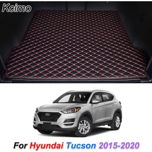 Custom Leather Car Trunk Mats for Hyundai Tucson 2015-2020 TL Rear Trunk Floor Mat Tray Carpet Cargo Liner Car Accessories