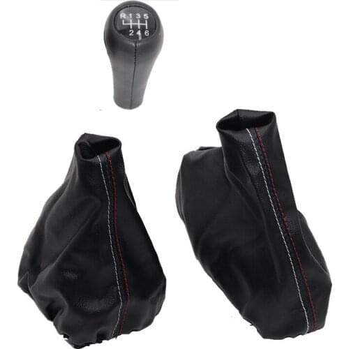 Leather Gear Lever Boot Handbrake Grips Car Anti Slip Parking Hand Brake Boot and gear shift knob For BMW 3 Series E36 E46