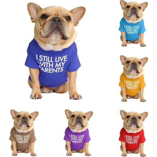 Summer Dog Clothes Letter Printed Dogs Pet Vest Round Neck T-shirt For Puppy Cat Pet Costume For Bulldog Pug Dog Clothing