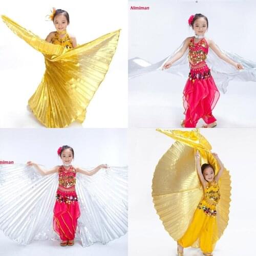 2017 Hot Sale Girls Handmade Belly Dance Isis Wings Children Angel Kids Belly Dance Isis Wings Two Colors on Sale Without Stick