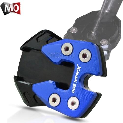 Motorcycle CNC Modified Flat Foot Side Stand Extension Kickstand Pad For YAMAHA XMAX 300 XMAX300 X-MAX X-MAX300 2017-2019 2018