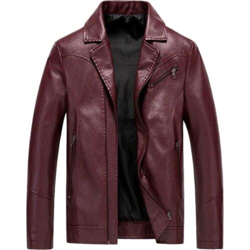 Men Brand Casual Motorcycle Lapel Leather Jacket Coat Men PU Leather Jackets Sleeve zipper Leather Coats Men Plus Size Promotion
