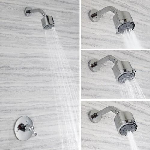 Beiluode Bathroom Shower Faucet Set Rainfall Concealed Chrome Shower System Bathtub Shower Hot and Cold Mixer Faucet Tap AL1002