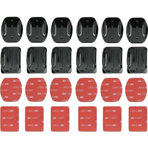 Sticker 6X Curved 6X Flat surface fixed Mounts 12pcs 3M Adhesive Sticky for GoPro 9 8 7 6 5 4 Xiaomi Yi SJCAM SJ4000 Accessories