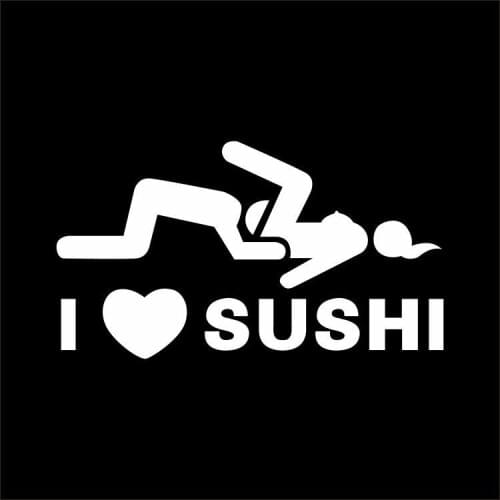 I LOVE SUSHI Car Stickers Glue Sticker Creative Stickers Oem Cartoon Window 16 PVC Cn(origin) Not Packaged Changsen