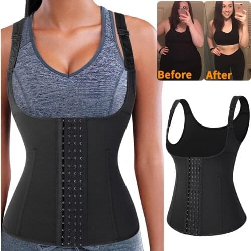 Neoprene Waist Trainer Corset Slimming Sweat Sauna Suit Tank Top Curves Tummy Control Body Shaper for Weight Loss Shapewear