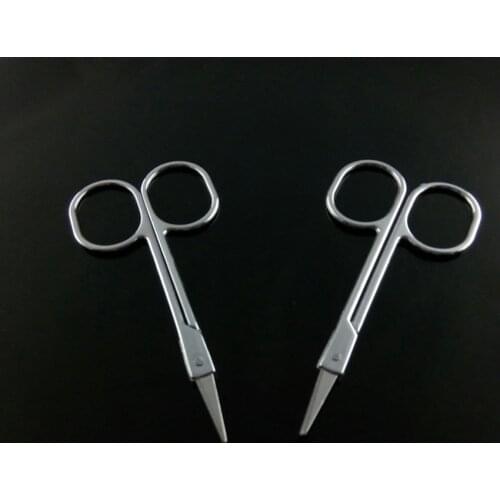 Nose Hair Scissors Facial Hair Scissors Small Makeup Scissors Stainless Steel Straight Tip Scissor for Eyebrows, Nose, Silver